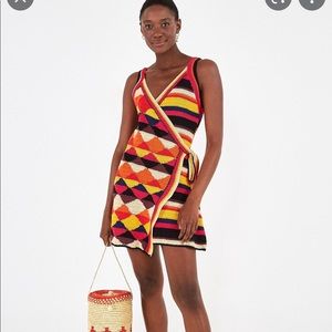 NWT Farm Rio Crochet T-Wrap Dress